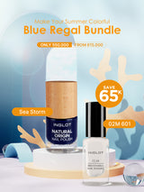 SUMMER BUNDLE - BLUE REGAL, NATURAL ORIGIN NAIL POLISH SEA STORM + O2M 601