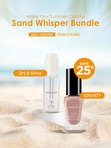 SUMMER BUNDLE - SAND WHISPER, DRY & SHINE + O2M BREATHABLE NAIL ENAMEL 677
