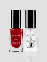 REDSENTIALS BUNDLE - O2M BREATHABLE NAIL ENAMEL & O2M TOP COAT