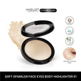 GLOW AND GLOSS BUNDLE - BUY SOFT SPARKLER FACE EYES BODY HIGHLIGHTER FREE LIPSATIN LIPSTICK TRAVEL SIZE